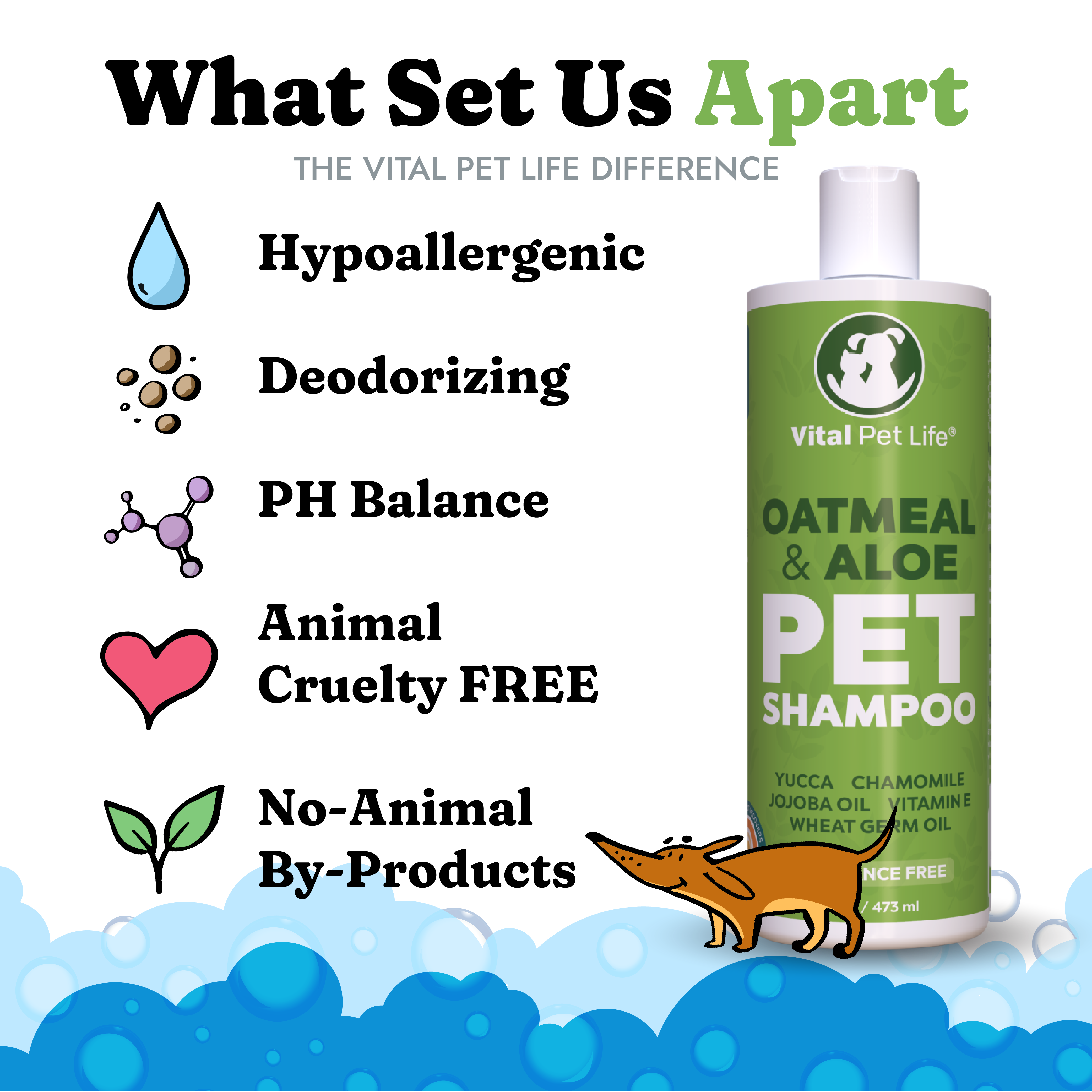Vital Pet Life - Wholesale Pet Shampoo - Dog - Oatmeal and Aloe Dog Shampoo, 16 oz3