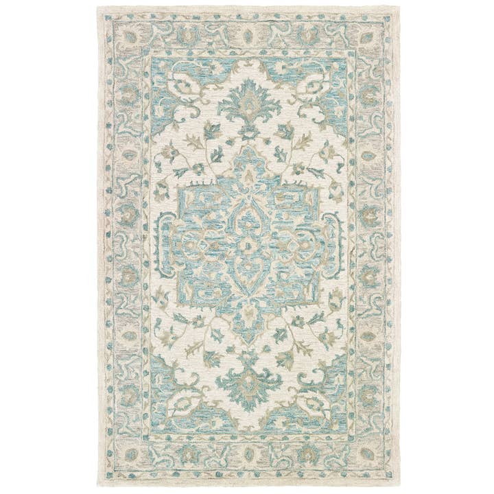 Tapis Turquoise Medallion pour la vente par LR Home