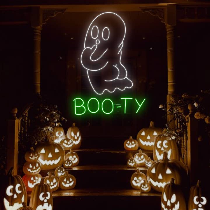 Glow Neon - Wholesale Neon Sign - Boo-ty Ghost Neon Signs, Halloween Long-lasting Décor