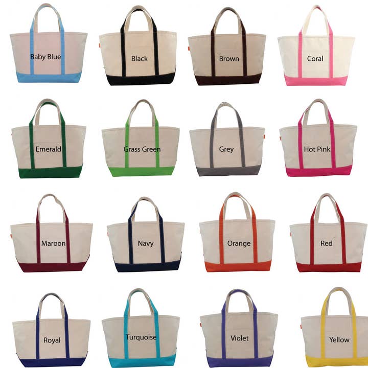 Simply Sisters - Wholesale Tote Bag - Women's - Sorority Cotton Canvas Boat Tote (Large)1