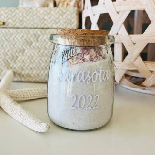 Carlson's Custom Signs – wholesale Decorative jar – Shell Jar, Beach, Sea Glass, Sand Keepsake, Sand Holder Jar