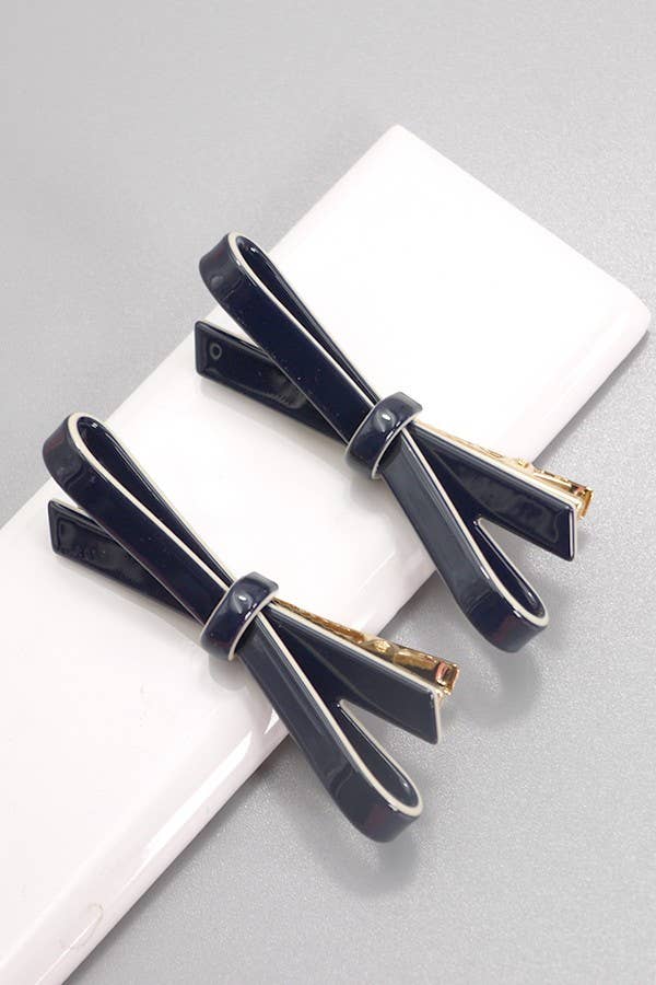 JOSSLYN by wall to wall - Wholesale Hair Pin - CELLULOSE ACETATE BOW HAIR PIN PAIR | 40H7290