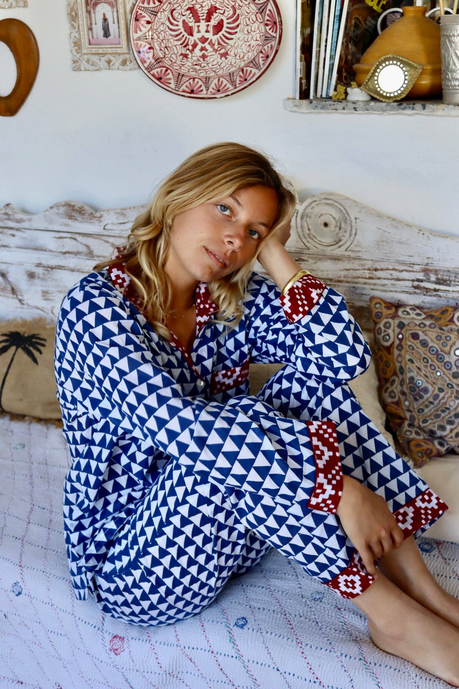 Aurobelle Ibiza - Wholesale Sleepwear Set - Women's - Pyjamas, cozy lounge wear made with hand block print cotton