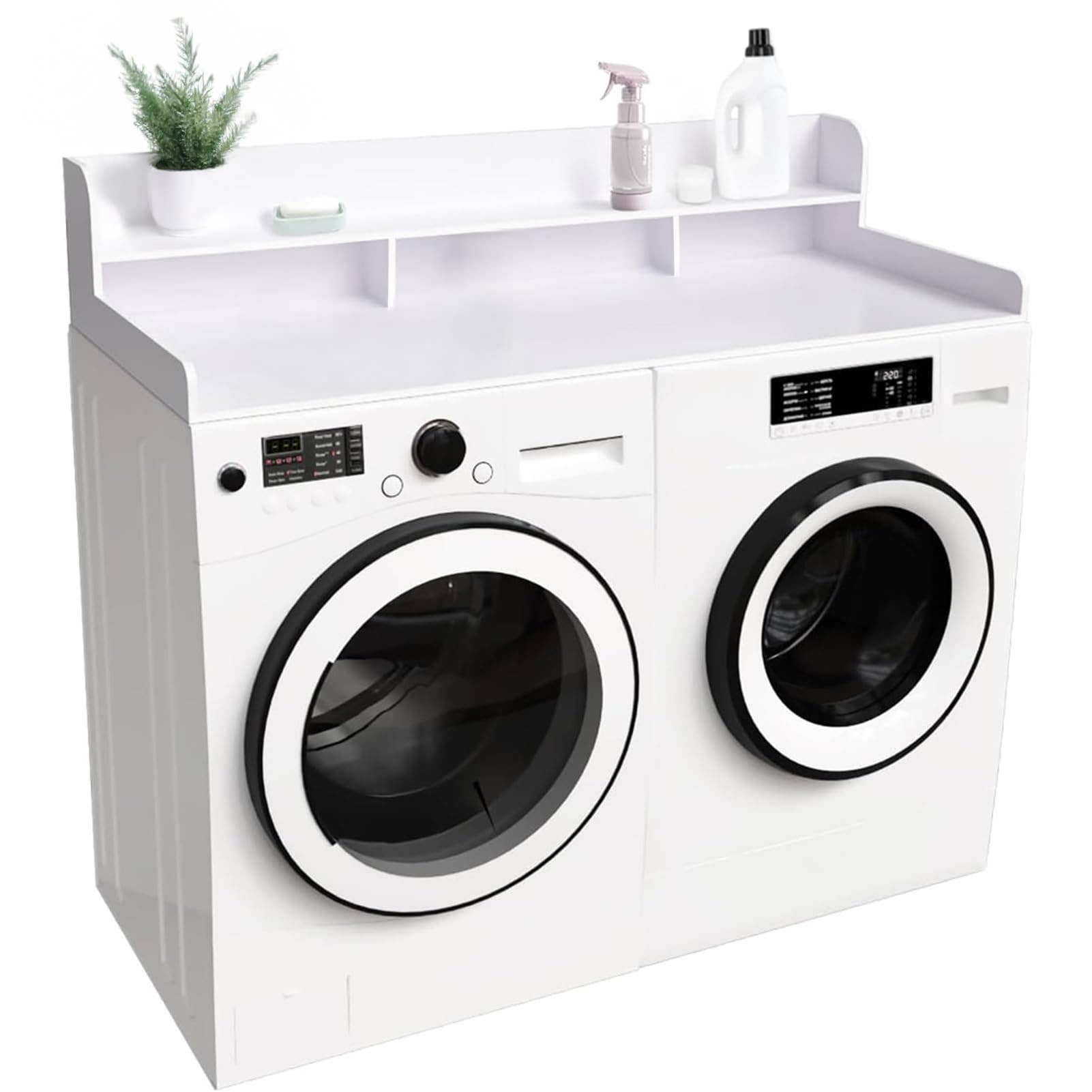 Washer Dryer Countertop 54x27.5 Double Layer Organizer White for wholesale on Faire6