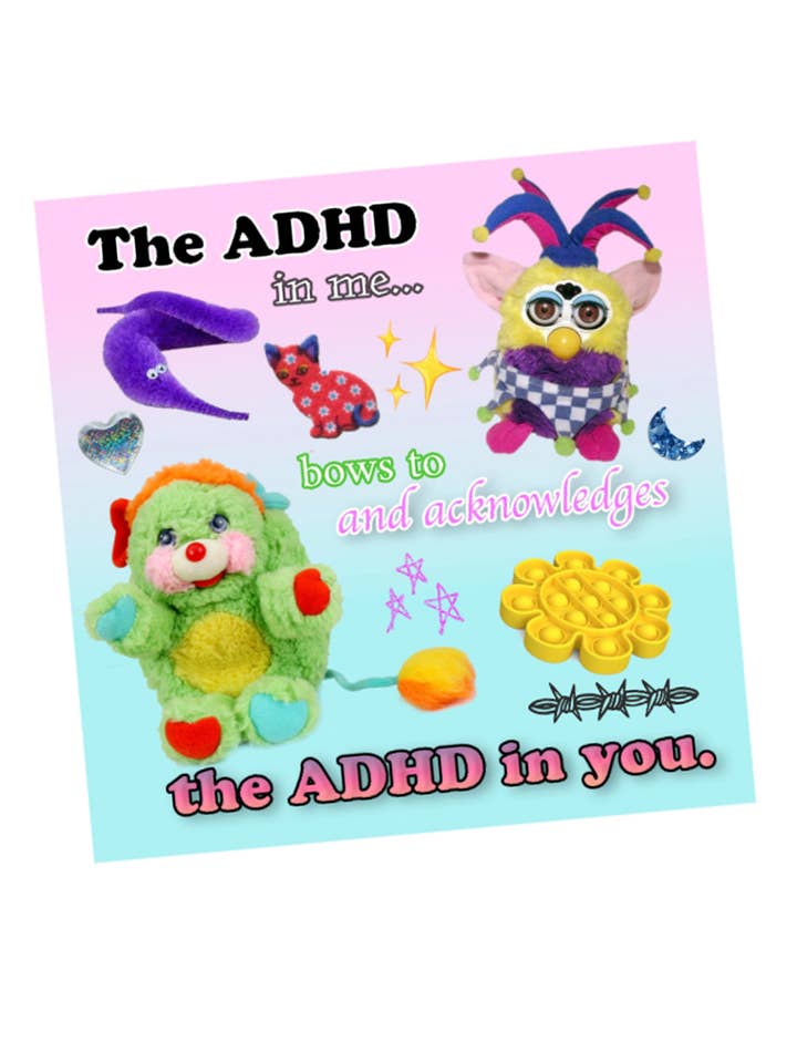 The ADHD in me… sticker, 4x4 inches, XL in size. for wholesale by Drawings by Nicole