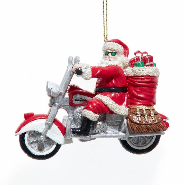 Kurt S. Adler, Inc. - Wholesale Ornament - 4.5"OLD GUYS RULE MOTORCYCLE SANTA