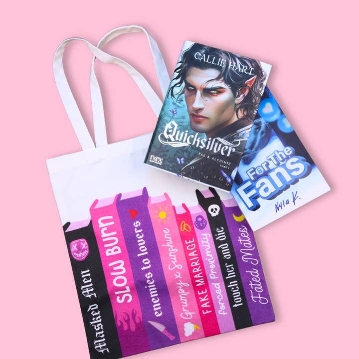 Miessol - Wholesale Tote Bag - Women's - Bookish Trope Canvas Tote for Book Lovers and Romance Reader1