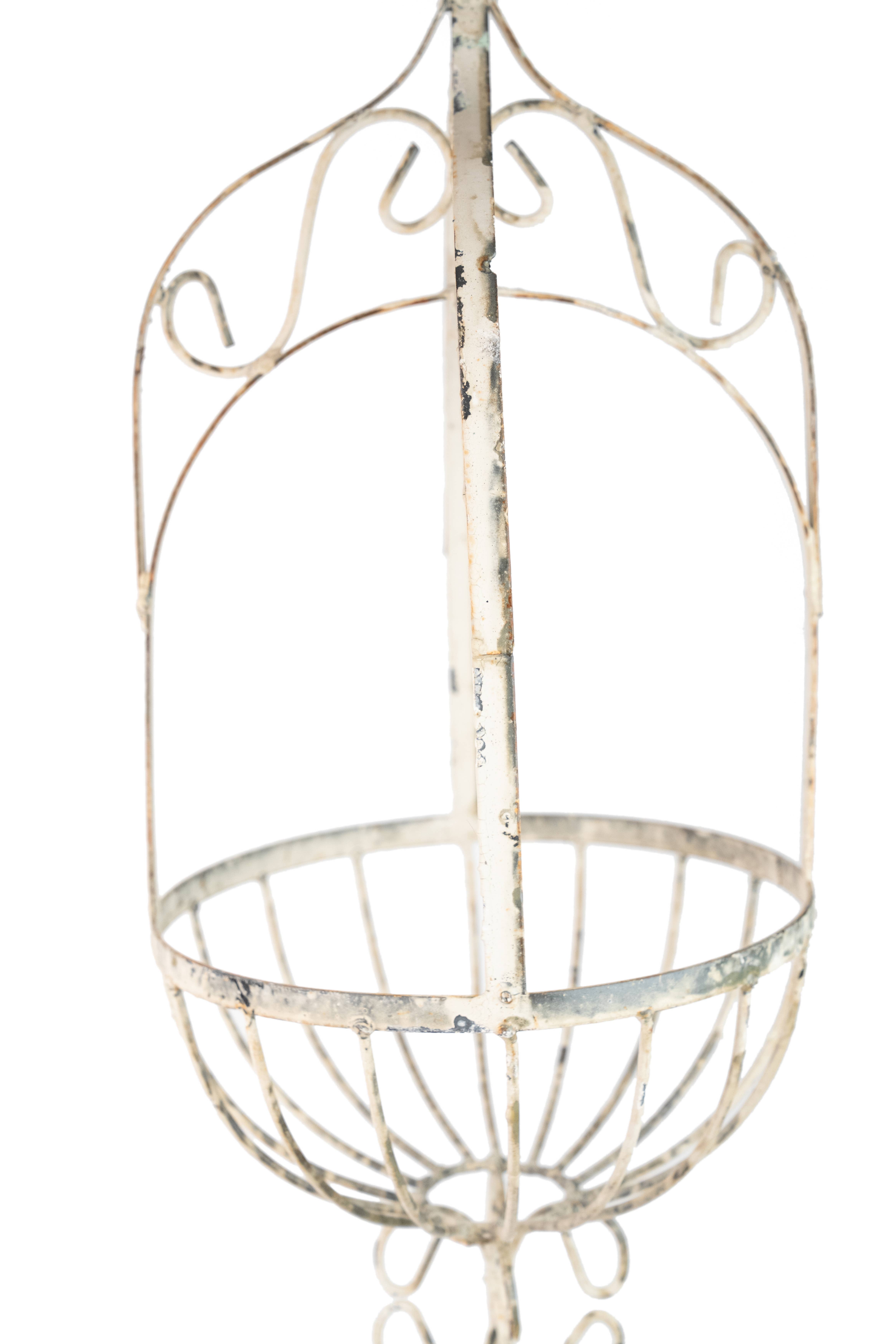 My Amigos Imports – Engroshandel Hængende plantekasse – La Belle Hængende Jernplantekurv til Haven - Hvid - 9x28H tommer7