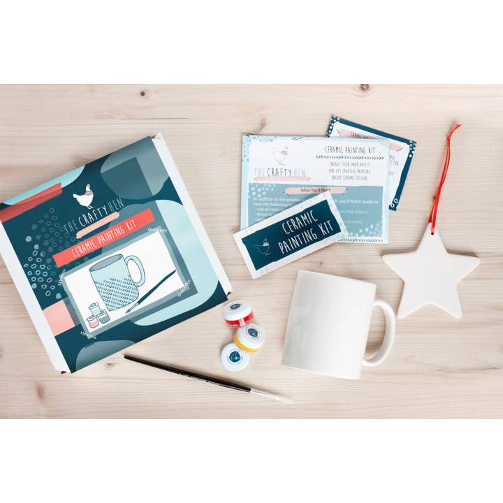 The Crafty Hen – wholesale DIY craft kit – Ceramic Painting Mug & Decoration Kit2