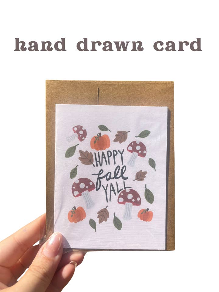 Fall Themed Card - Hand Drawn Design for wholesale by Hairy Winstons