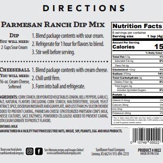 Rabbit Creek Gourmet - Wholesale Dip - Parmesan Ranch Dip Vegetable Mix-Multiple Products in 1!2