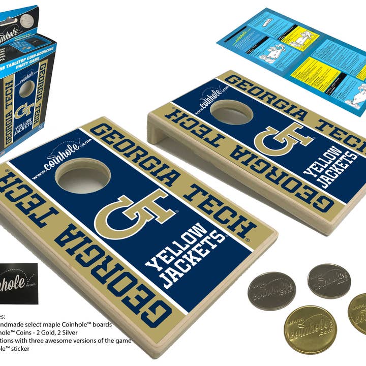 Georgia Tech Coinhole® Tabletop Game Set for wholesale by Coinhole
