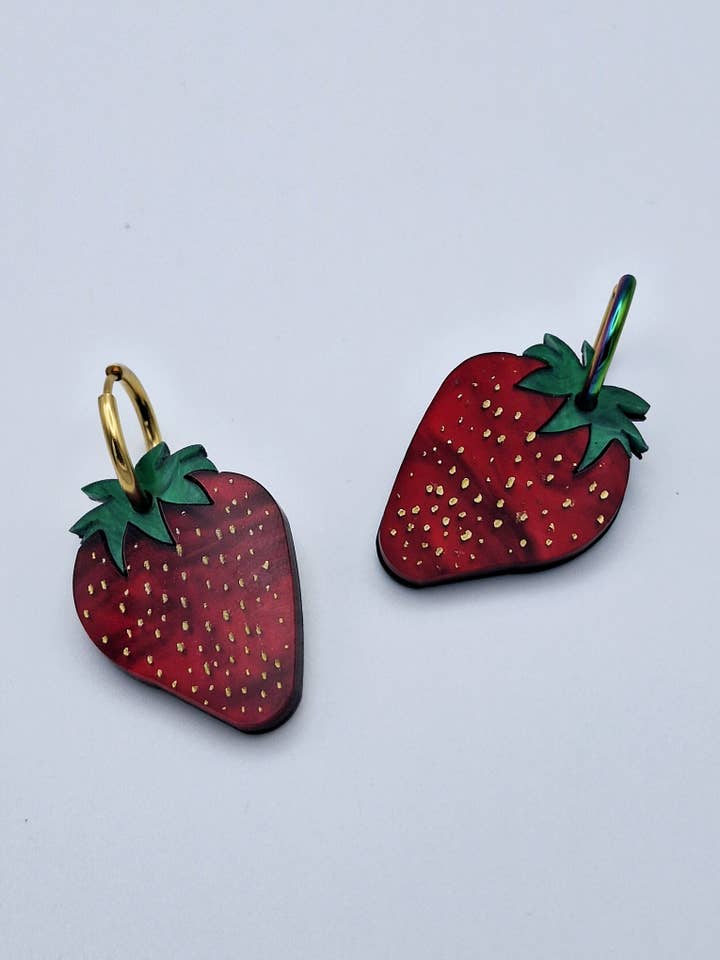 Pendientes Fresa para venta al por mayor de LadyRockCreaciones