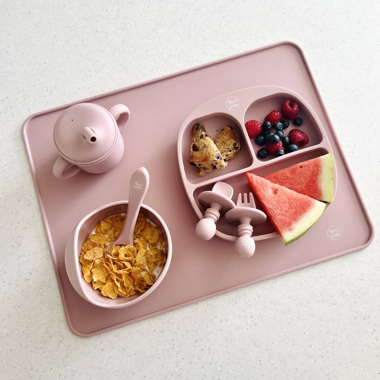 Cuddle Bug & Co - Vente Set de couverts – enfant et bébé - Set de couverts mini Mini & Me cerise2