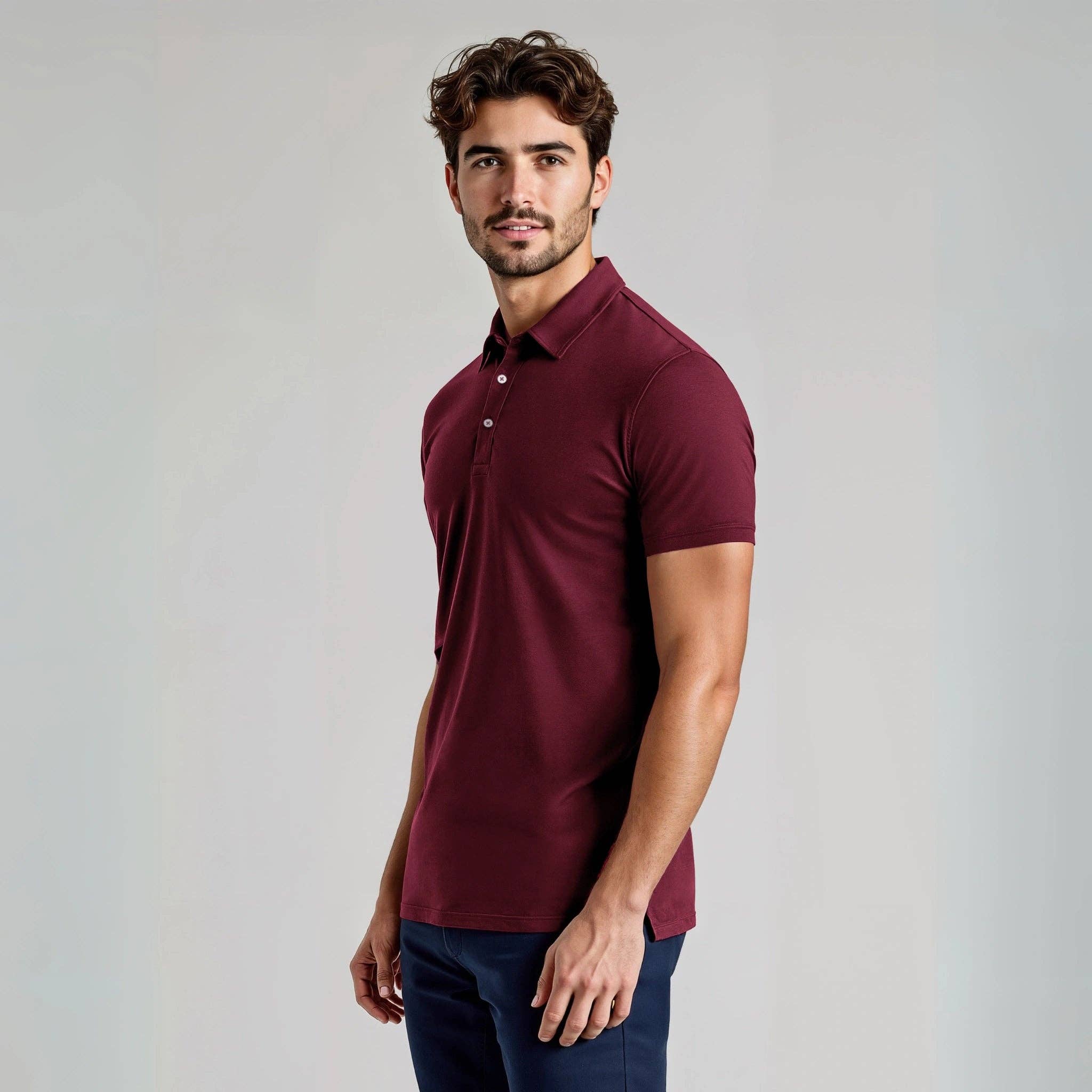 Borgonha Polo Ortona Altaforma Milano com corte muscle fit para venda a revendedores na Faire4