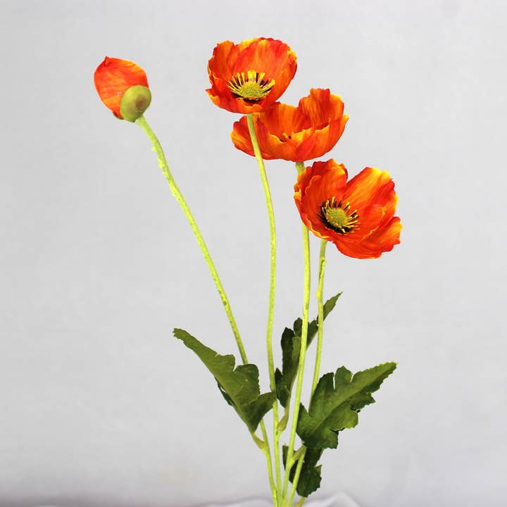 Realistic Artificial Flowers - Wholesale Artificial Flowers - Orange Poppies - Realistic Artificial Flowers