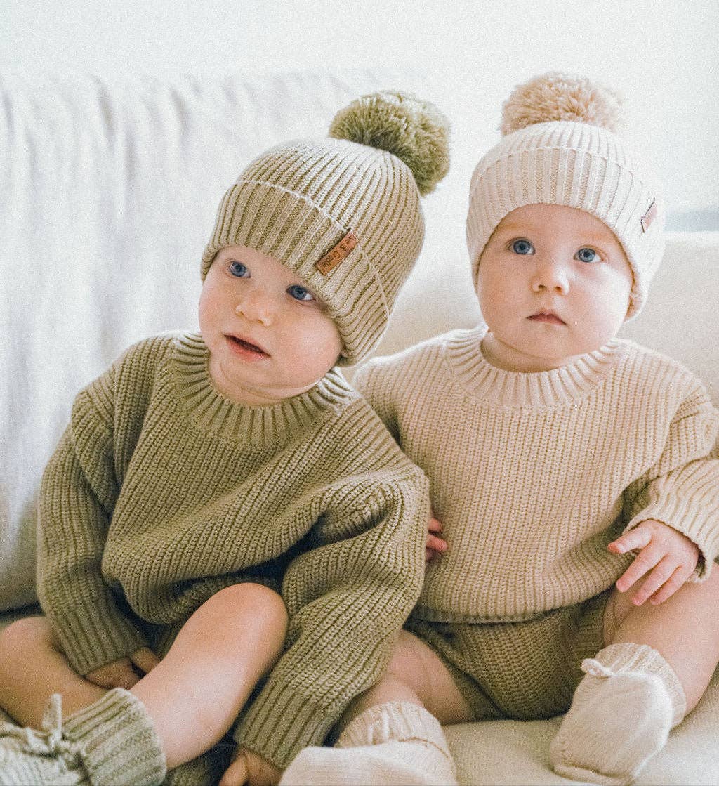 OLIVE & CRADLE - Wholesale Beanie - Kids - Cotton Knit Pom Beanie13