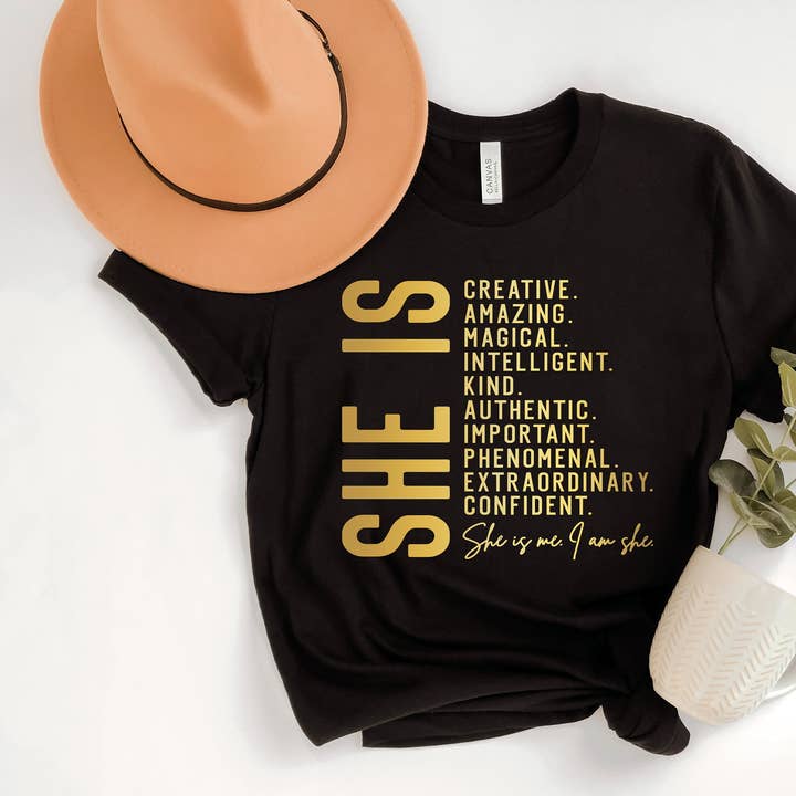 SHE IS Graphic Tee for wholesale by KM Clothing
