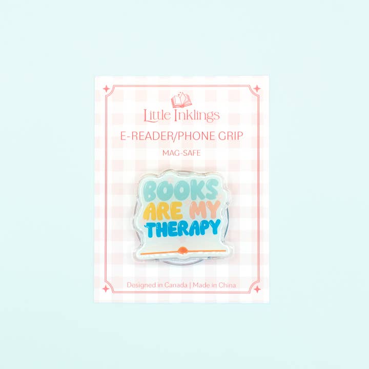 Books Are My Therapy - Phone/E-Reader Grip for wholesale by Little Inklings LTD