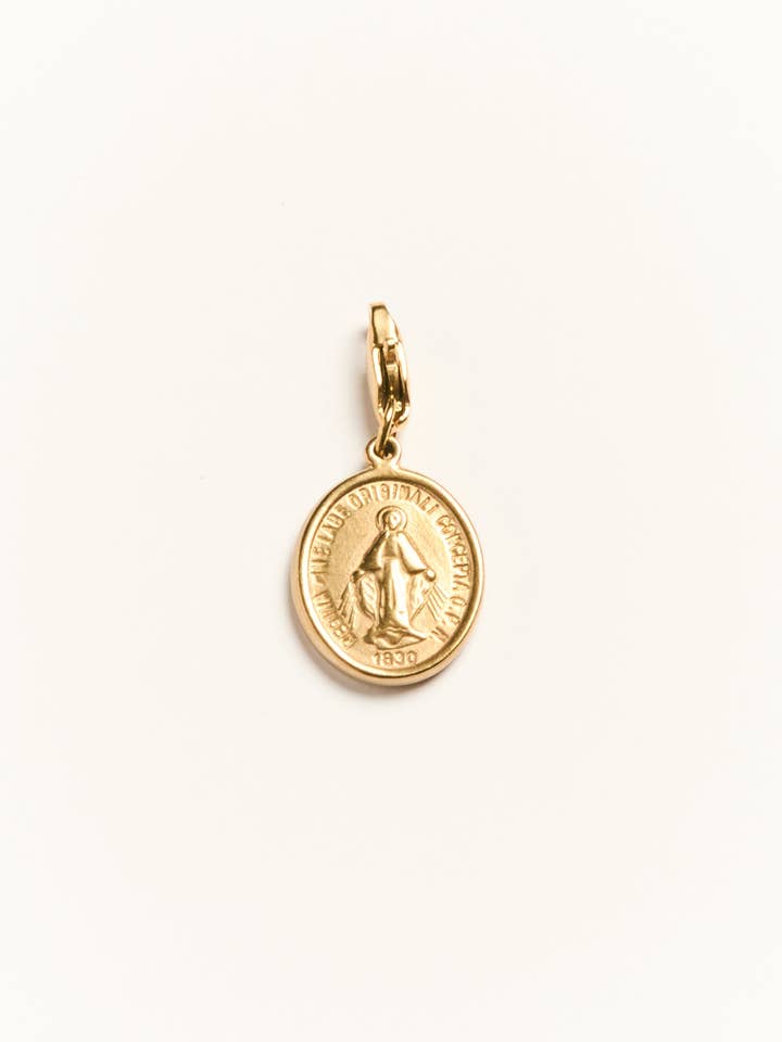 Golden Madonne - Miraculous Medal Dangle Charm for wholesale by Palas