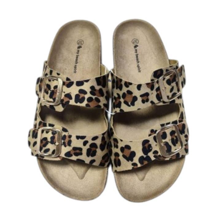 2 GESPEN COMFORT SANDAAL - LEOPARD - M.36/41 - MBS02021 voor wholesale door MB SMERWICK SA