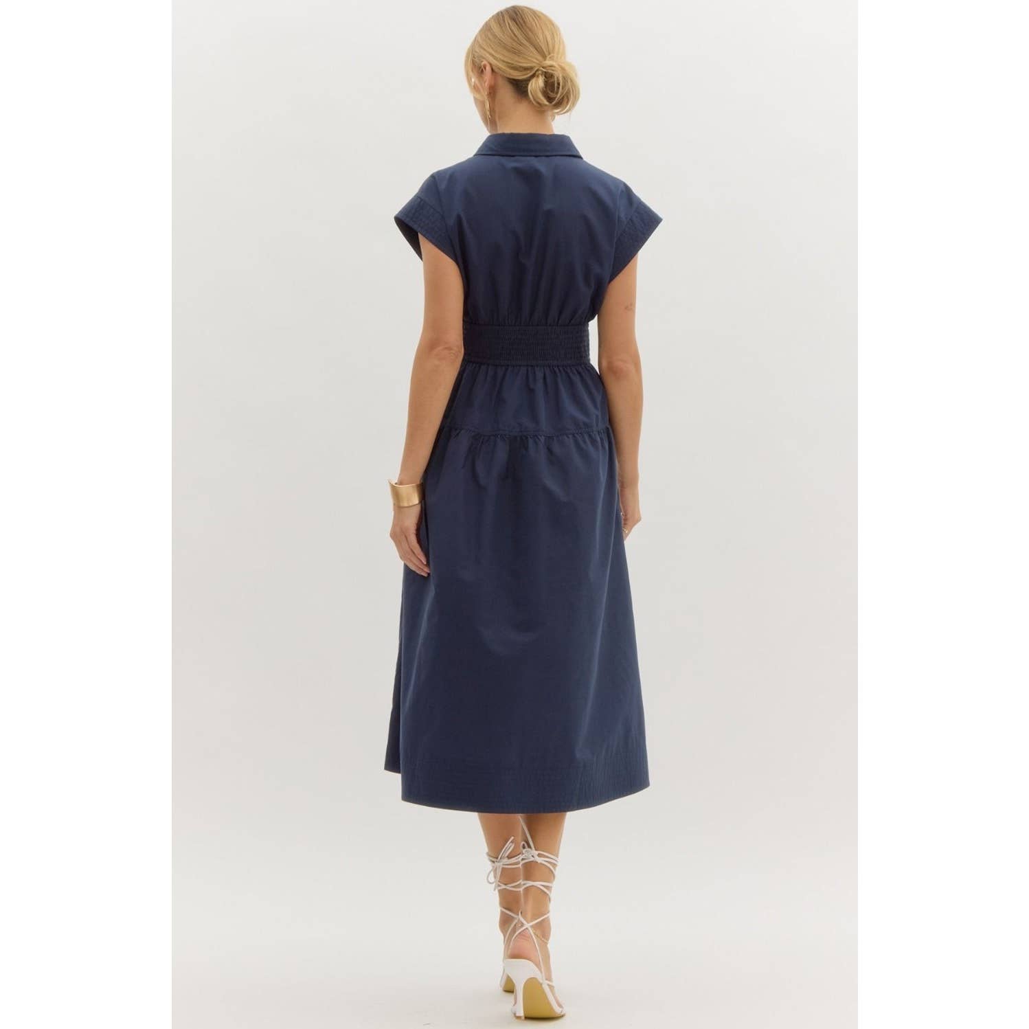 STYLE USA - Wholesale Dress - Women's - Solid cap sleeve midi dress8