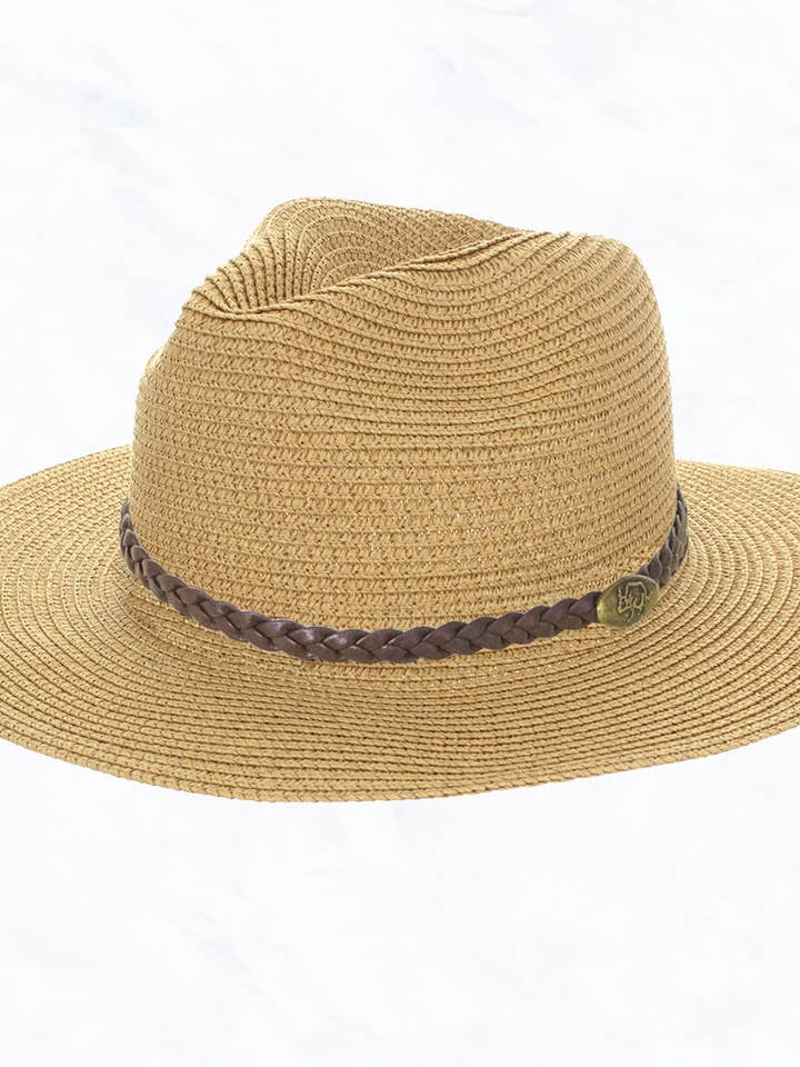 OX Print Braided Leather Belt, Beach Sunscreen Straw Hat for wholesale by Suzie Q USA