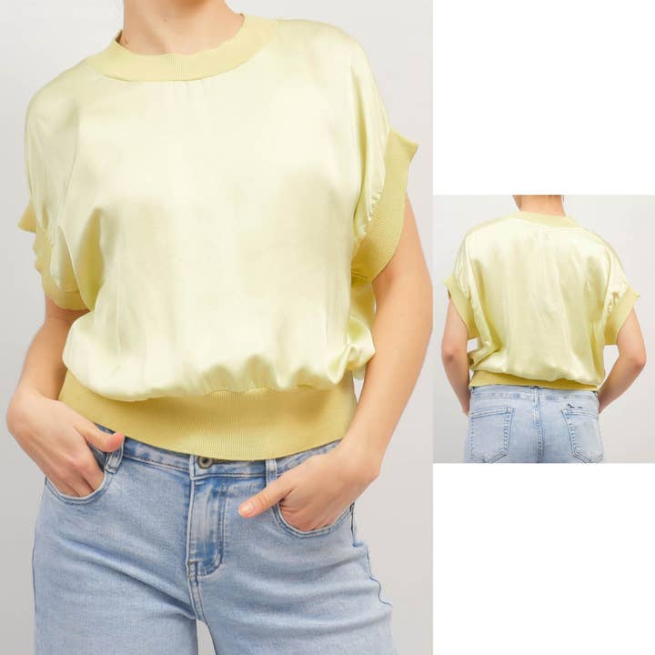 Cecile Wang - Wholesale Knit Top - Women's - KD8679VS two-tone top1