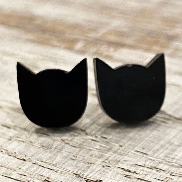 Holly and Liz - Wholesale Knopjes/oorstekers - Zwarte katten studs0