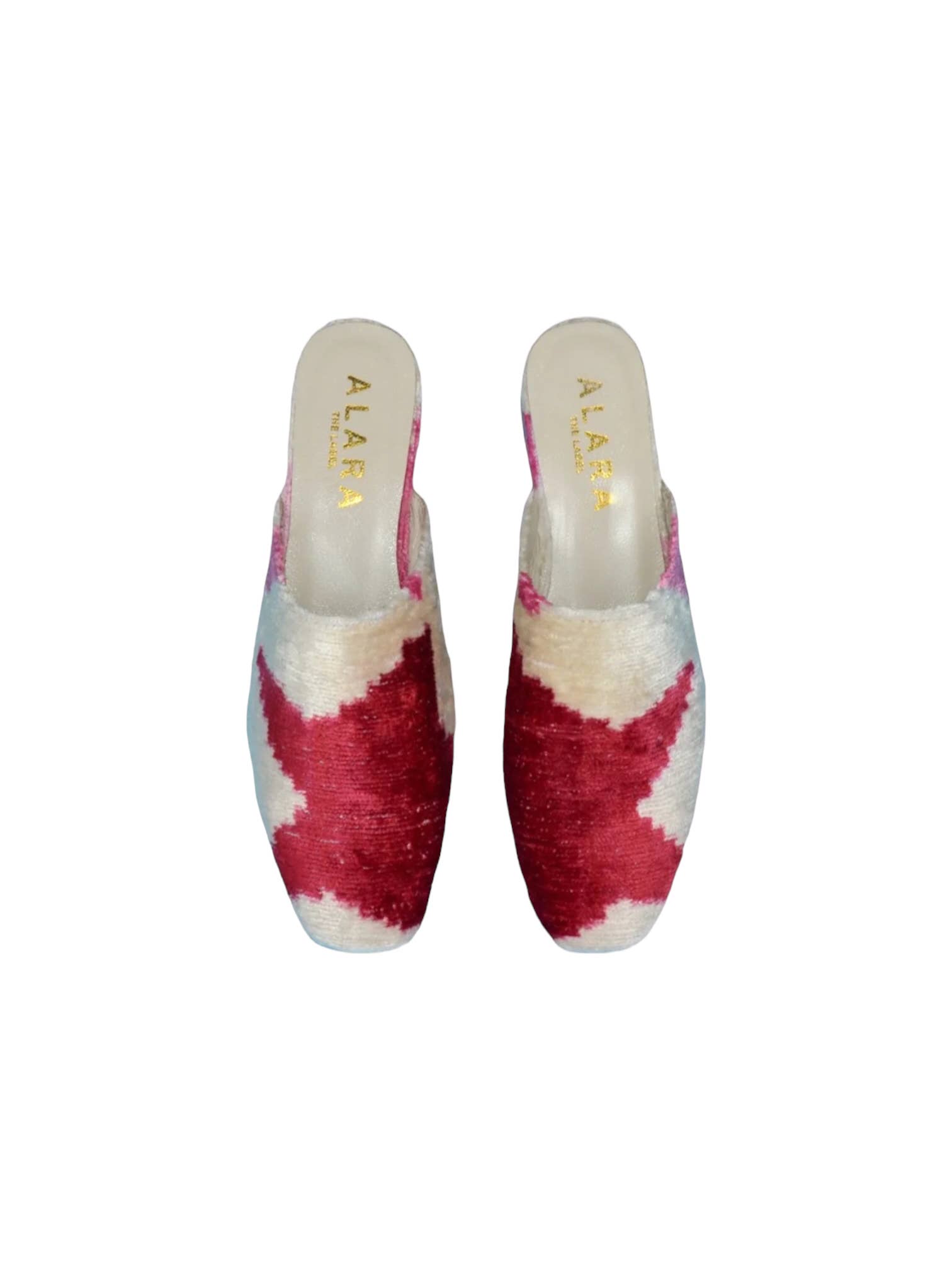 AYCA DESIGN - Wholesale Mules - Women's - Silk Velvet Ikat Square Toe Slide With Leather Soles0