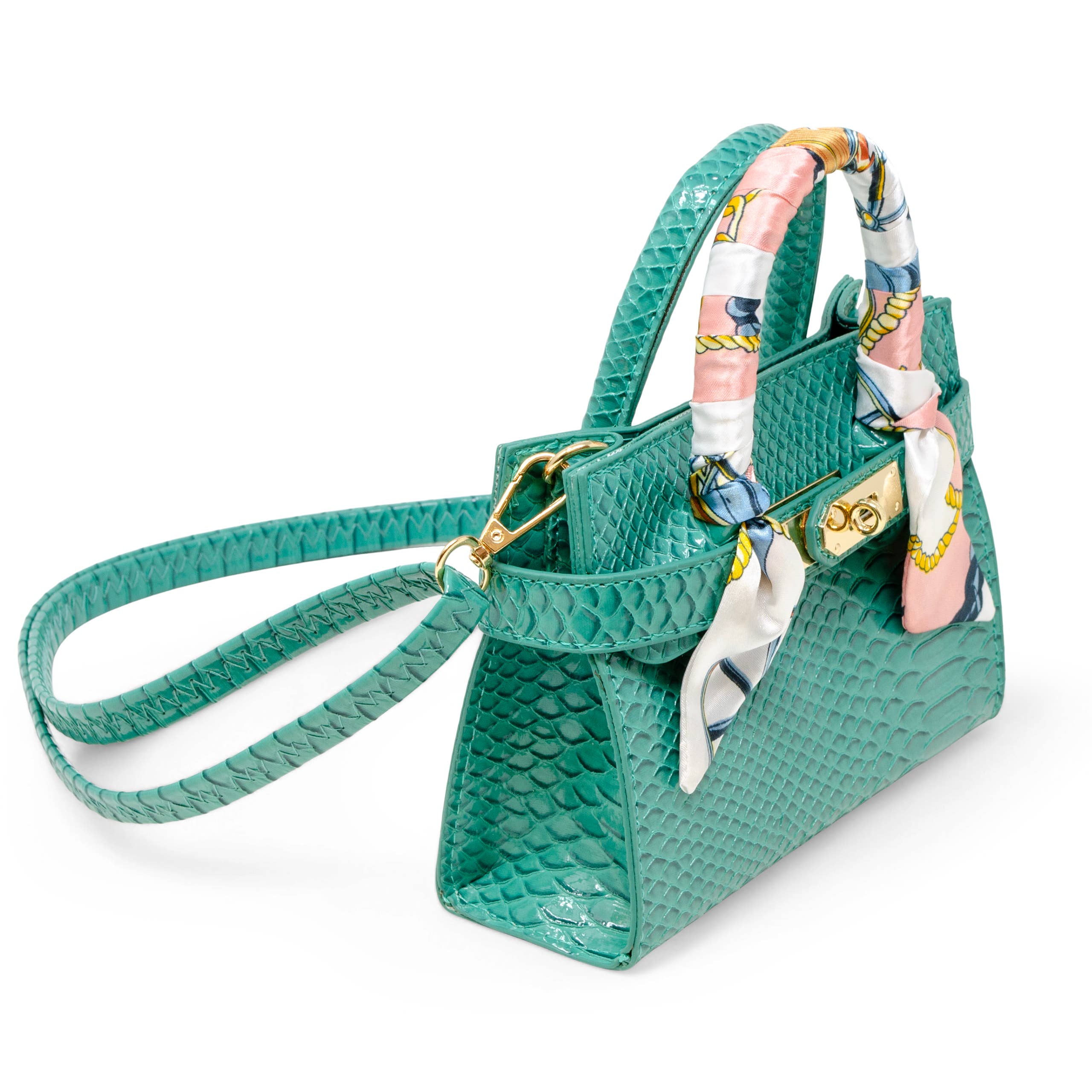 Tiny Treats and ZOMI GEMS - Wholesale Shoulder Bag - Kids - Vivid Crocodile Scarf Handbag18