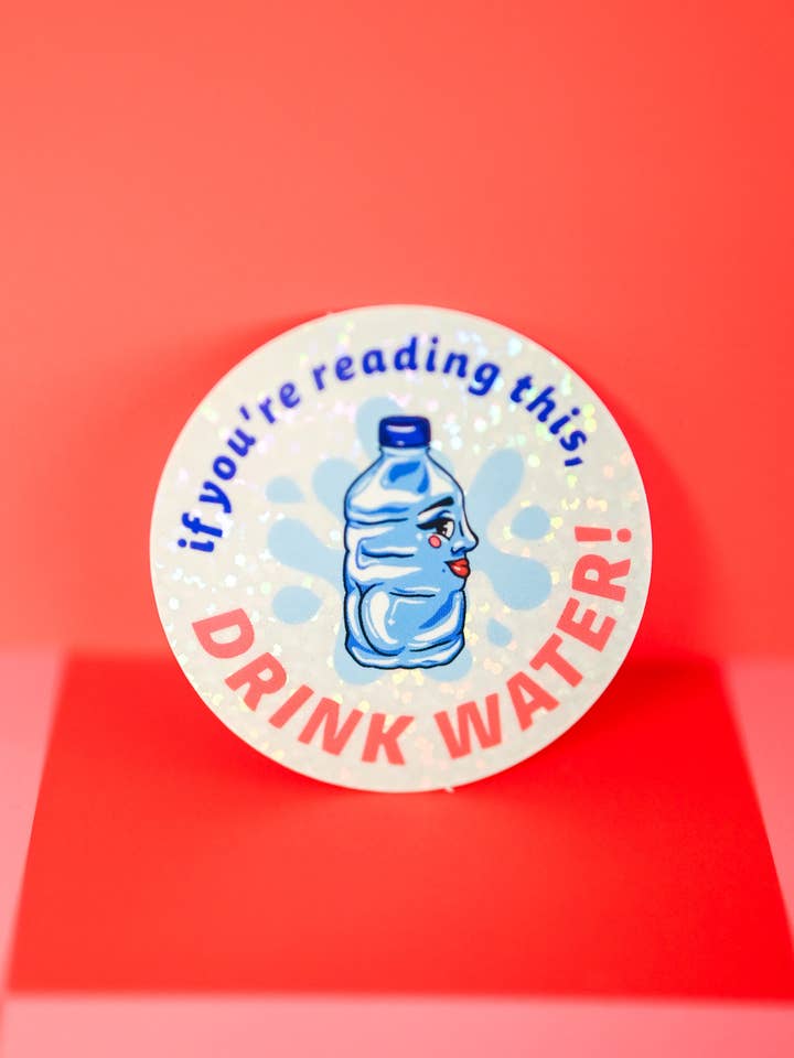 Buvez de l'eau ! Autocollant en vinyle pour la vente par Cheeky Art Studio