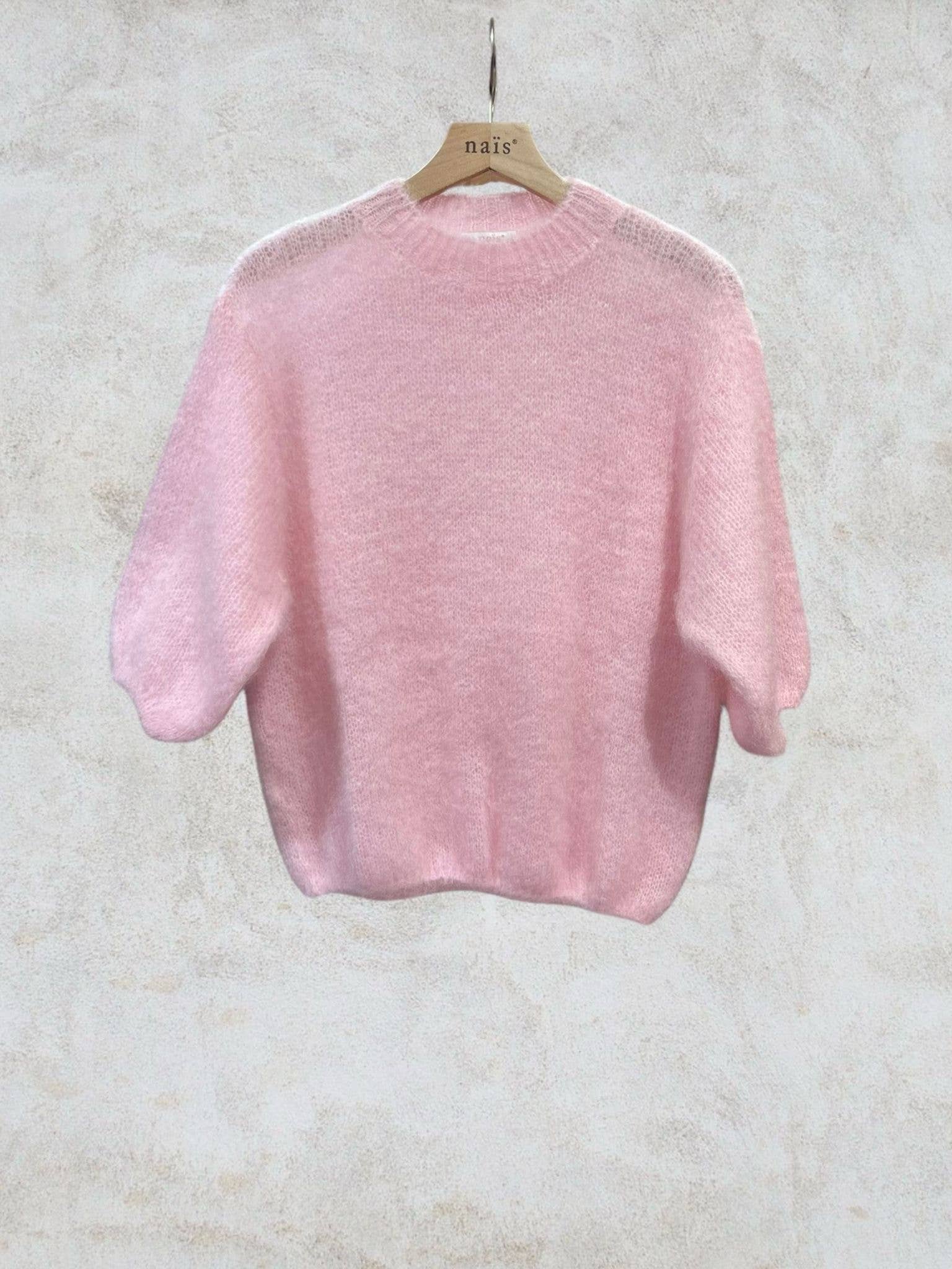 NAÏS PARIS - Wholesale Knit Sweater - Women's - Round neck short sleeve sweater in 80% kid mohair6