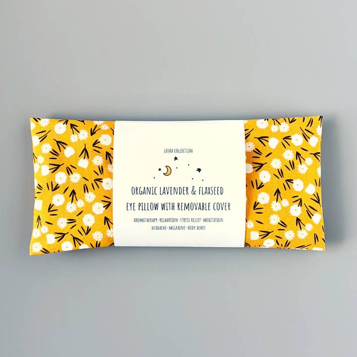 Lavender Eye Pillow w/ Removable Cover - Farm Floral Ditzy for wholesale by Laska Collection