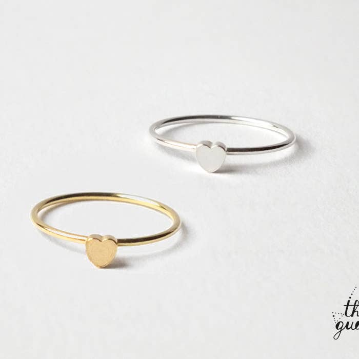 Thévy Guex - Wholesale Band/Stacked Ring - 24k gold plated minimalist mini heart ring2