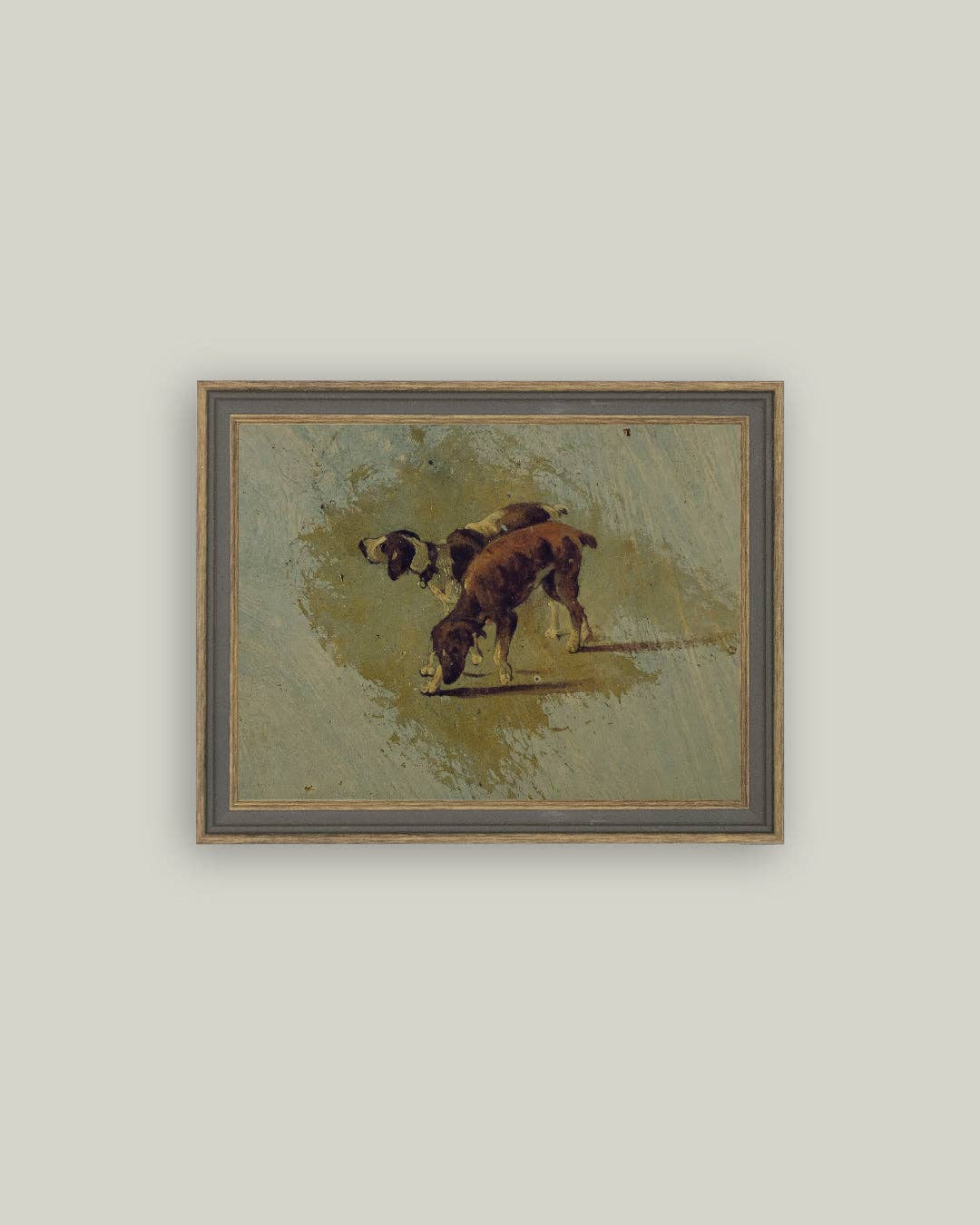 Petal Lane Home - Wholesale Art Print - Two Dogs Framed Antique Art