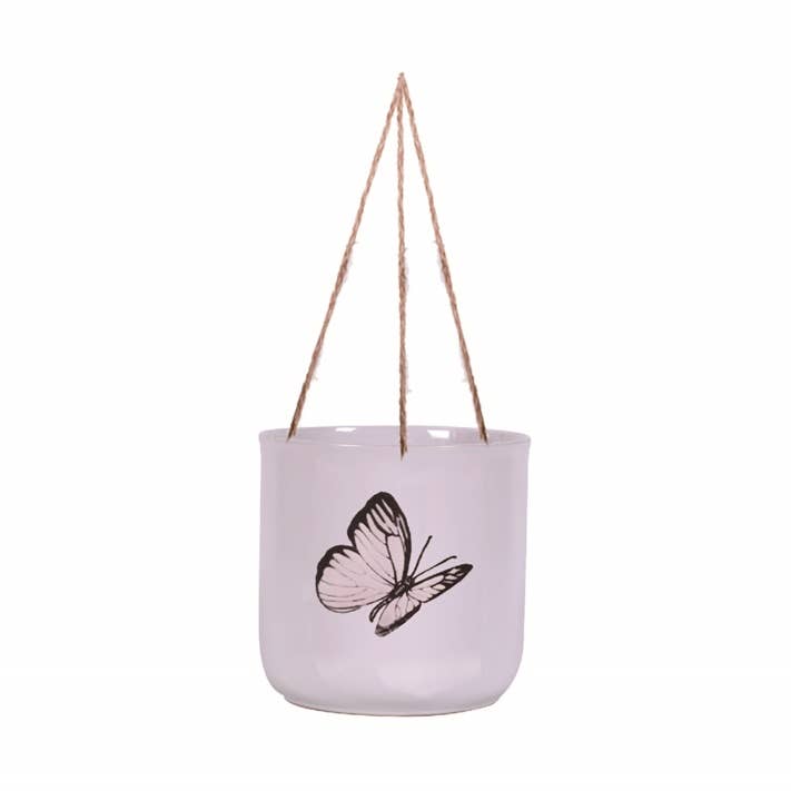 6.5" Hanging Lilyanna Butterfly Flower Pot for wholesale by Blue Sky Clayworks