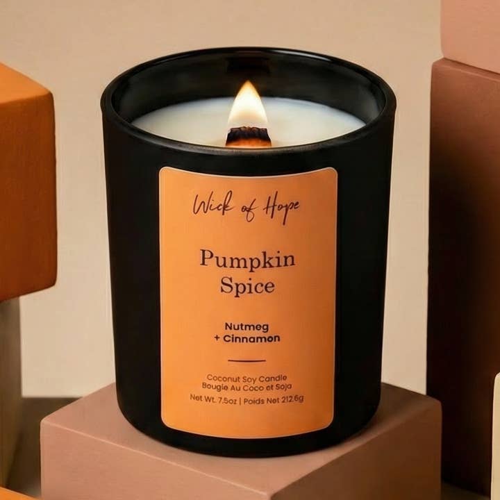 Non-Toxic - Pumpkin Spice - Coconut Soy Wax Candle for wholesale by Wick of Hope