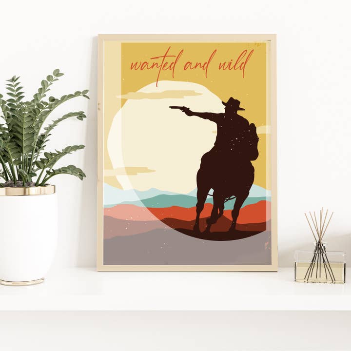 Wanted And Wild - Western - Cowboy - Printed Wall Art for wholesale by Horse Fund Designs