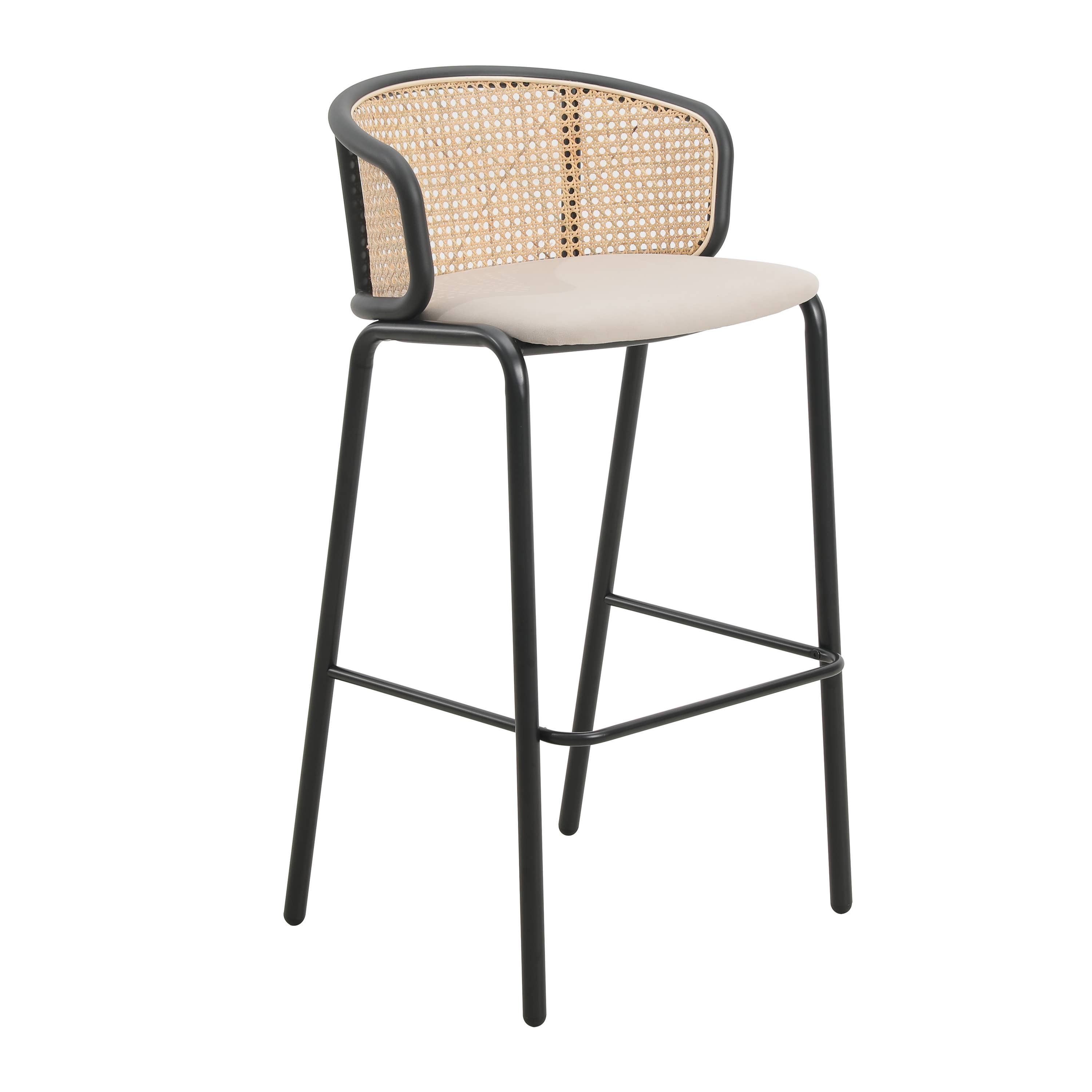 LeisureMod - Wholesale Stool - Ervilla Modern Fabric Upholstered Low Back Bar Stool0