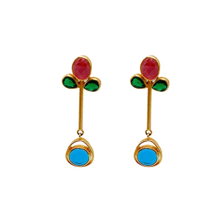 Laura Park Designs - Wholesale Dangle Earrings - Pieces x Laura Park, The Hamptons Earrings - Blue