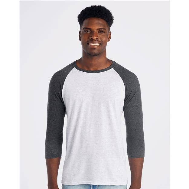 T-shirt da baseball Triblend Raglan a tre quarti per la vendita all'ingrosso da parte di Lucky Avocado