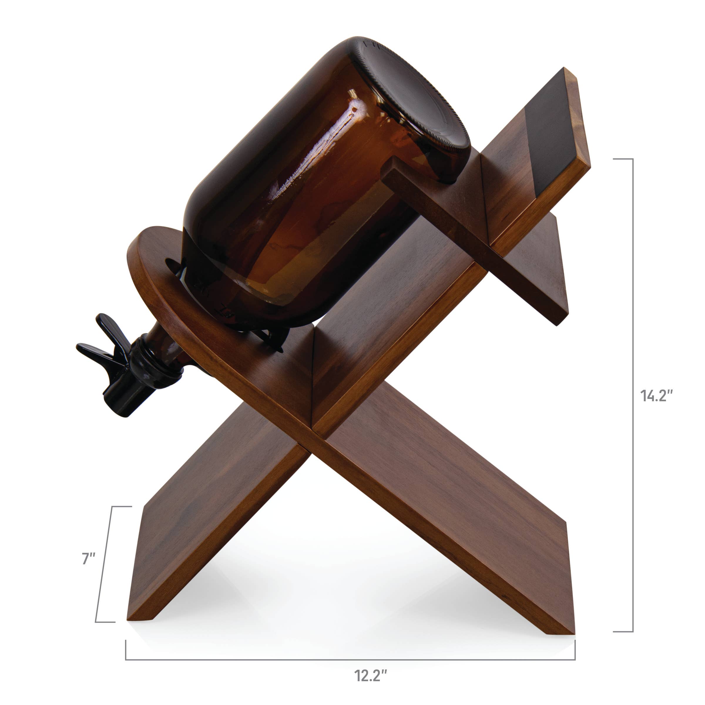 Picnic Time Family of Brands - Wholesale Beer/Wine Caddy - Growler Stand with 64oz Glass Growler16