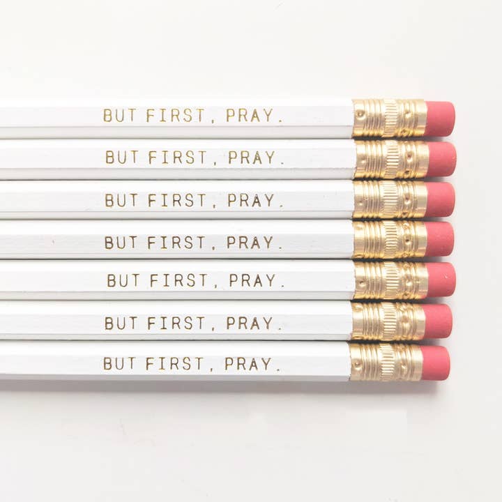 "But first, pray" Pencil Set for wholesale by Cross and Dot