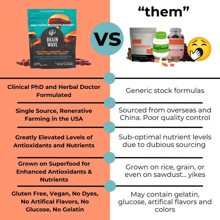 Brain Wave - Vente Supplément oral/vitamine - Gummies aux champignons superaliments5