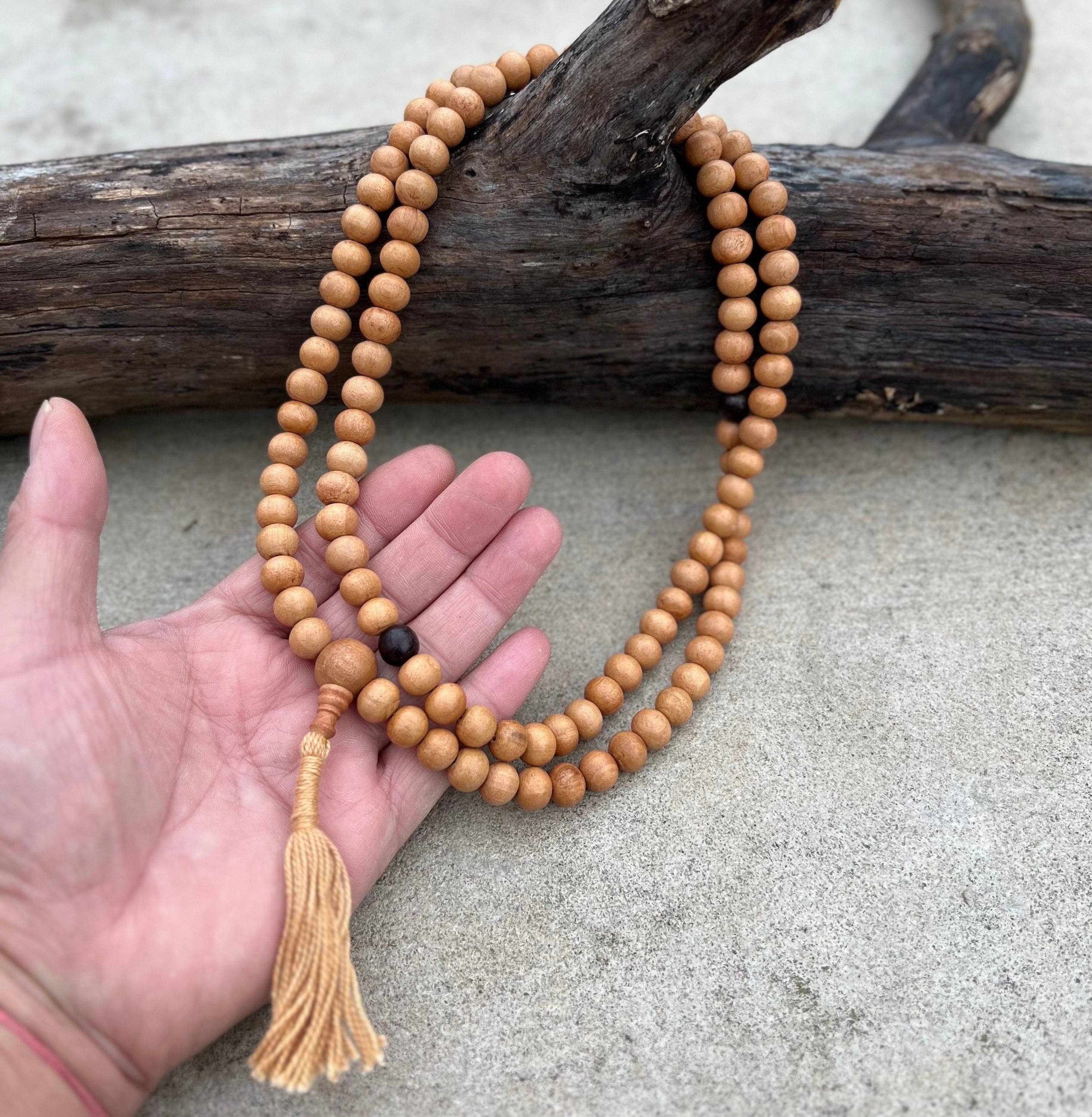 Lungta Imports - Wholesale Prayer Beads Necklace - Tibetan Buddhist Genuine Sandal Wood Mala / Rosary 108 Beads