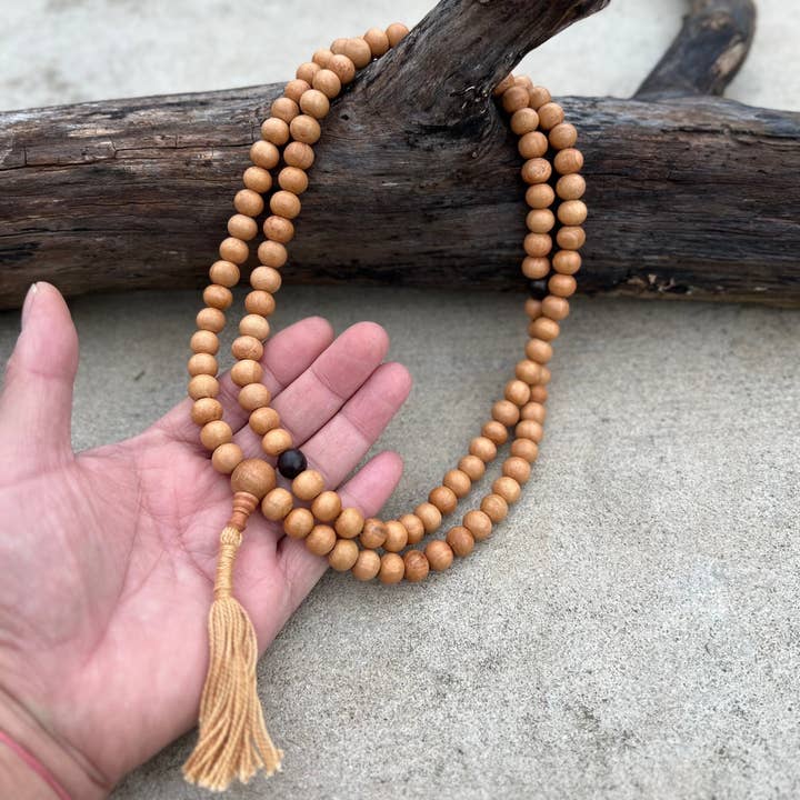 Lungta Imports - Wholesale Prayer Beads Necklace - Tibetan Buddhist Genuine Sandal Wood Mala / Rosary 108 Beads