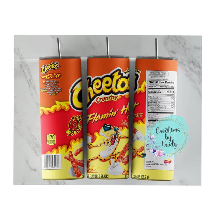 Flaming hot tumbler for wholesale by Creations by Trudy