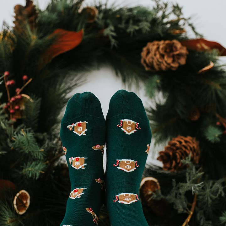 Friday Sock Co. - Wholesale Sokken - Heren - Heren Ugly Christmas Peperkoekhuis Sokken3
