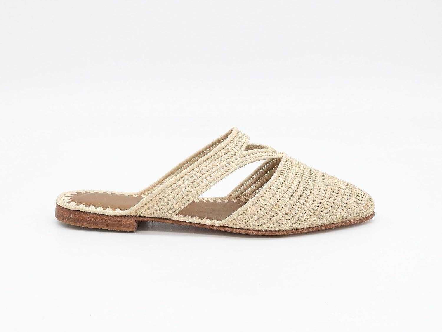 Beige Moroccan Raffia Slippers, Raffia shoes, raffia flats for wholesale on Faire3